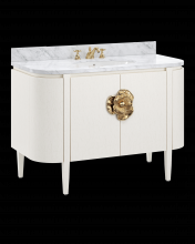 Currey 3800-0002 - Briallen 48" White Vanity with Oval Undermount Sink