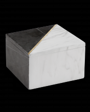 Currey 1200-0652 - Deena Black & White Marble Box