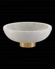 Currey 1200-0170 - Valor Large White Marble Bowl