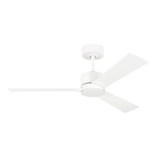 Visual Comfort & Co. Fan Collection 3RZR44RZW - Rozzen 44&#34; Indoor/Outdoor Matte White Ceiling Fan with Handheld Remote Control and Reversible Mo
